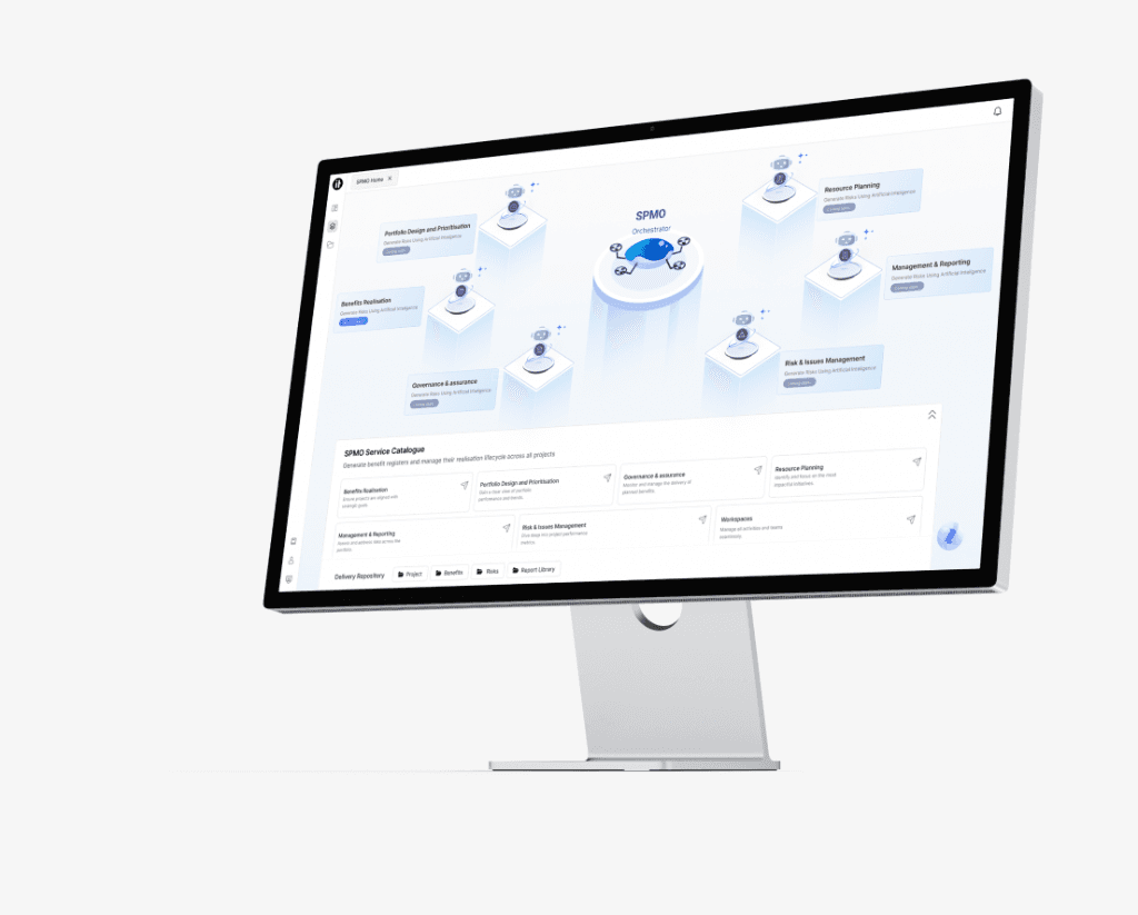 SPMO Orchestrator Desktop Monitor Mockup
